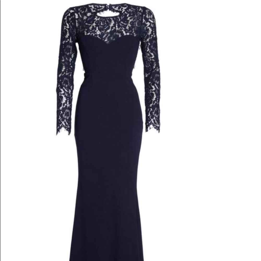 Lulus Whenever You Call Navy Lace Maxi Dress